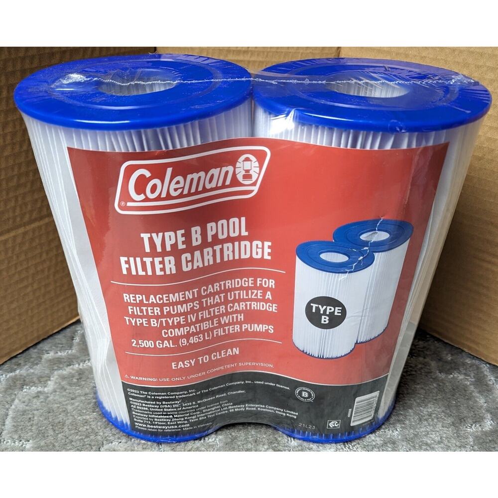 NEW Coleman 2-Pack Type B / Type IV Pool Pump Filter Replacement Cartridges